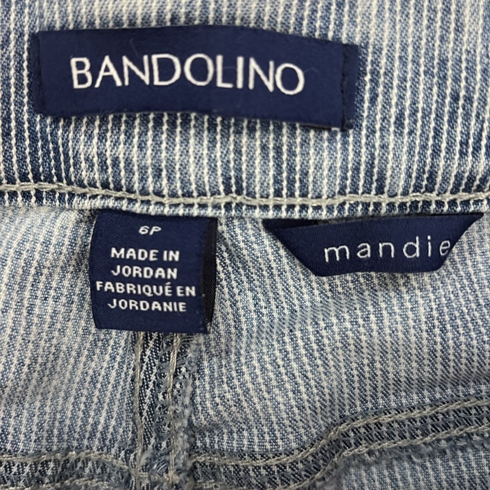 Bandolino Blue & White Striped Cropped Women's Mandie Stretchy Jeans Size 6P - Picture 6 of 12